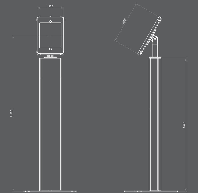 T Totem 10 - Tablet DISPLAY Enclosure Stand / Kiosk