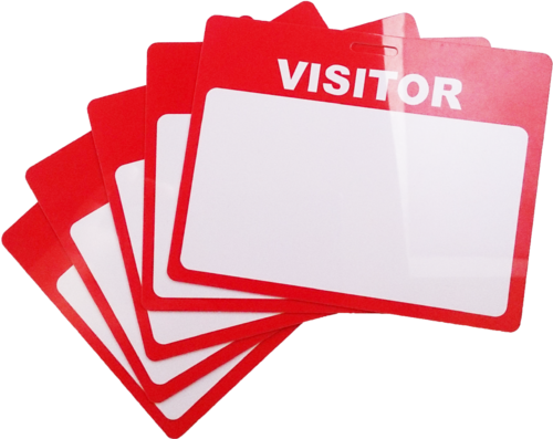 Printed Red Visitor Card 110mm x 87mm