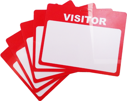 Visitor Card Ribbons Printed Visitor ID Card Red 110mm x 87mm - Pkt 10