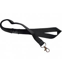 Premium Black Lanyard 15mm Wide With Heavy Duty Swivel Claw Clip and Safety Breakaway