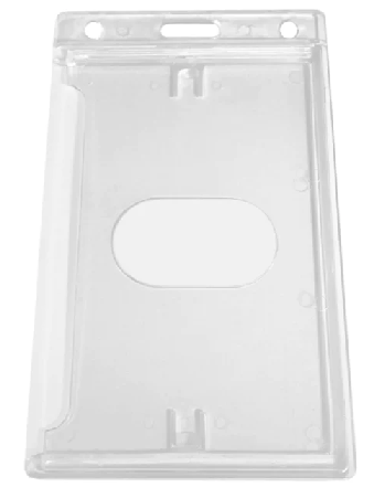 ID Card Holder Rigid Vertical Clear Front and Frosted Back CH-IDCW78C - Pkt 100