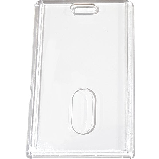 Clear Plastic ID Card Holder Portrait with Thumb Slide CH-IDCW847V - Pkt 100