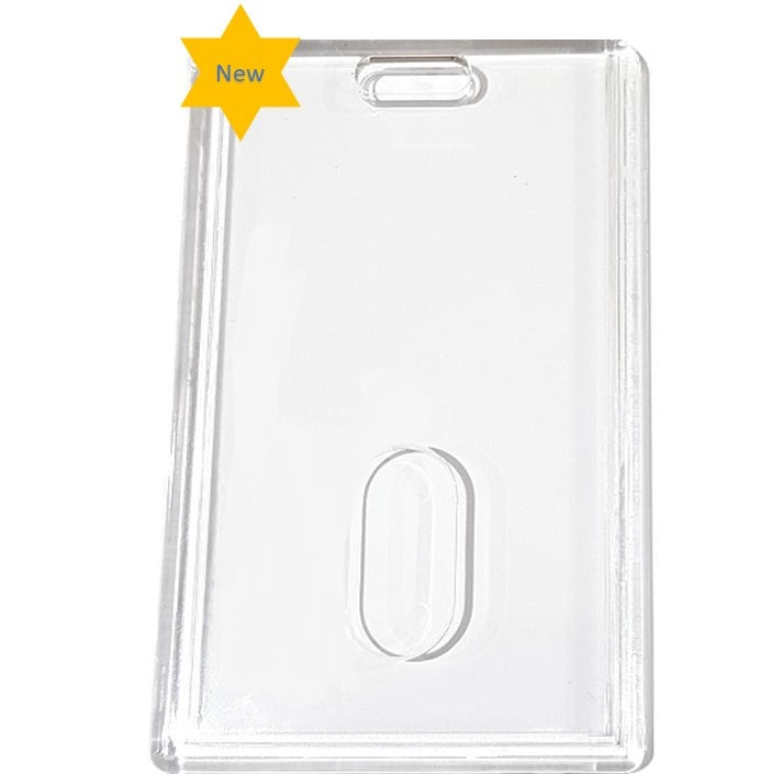 Clear Plastic ID Card Holder Portrait with Thumb Slide CH-IDCW847V - Pkt 100