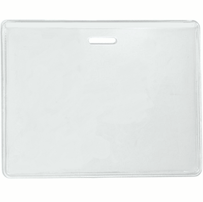 ID Card Holder for landscape id cards. Flexible  anti-print transfer plastic material from idcwonline.
