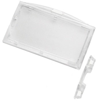 Clear lockable ID card holder for either landscape or portrait ID cards.