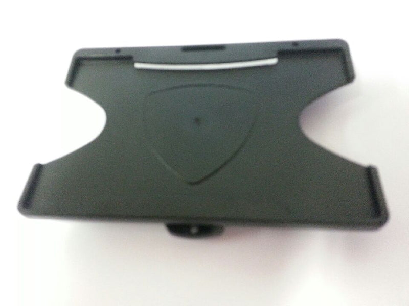 Black landscape card holder with retractable mini reel.