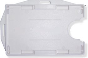   Dual Sided Heavy Duty White ID Card Holder from idcwonline. Holder allows for horizontal or vertical id cards.