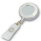 Chrome heavy duty retractable badge holder reel.