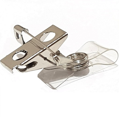 ID Card Holder Alligator Clip With Pin & 60mm Clear Strap from idcwonline.