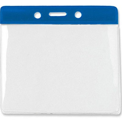 Landscape vinyl blue colour top card holder, insert size 102mm x 75mm from idcwonline.