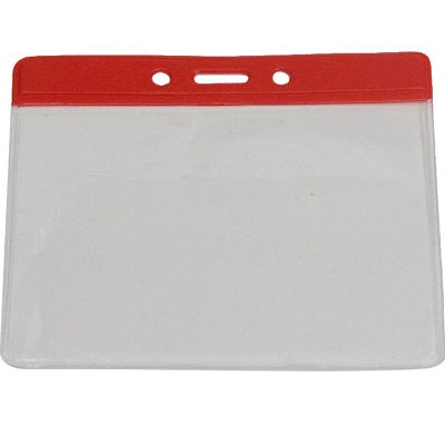 Landscape vinyl red colour top card holder, insert size 102mm x 75mm from idcwonline.