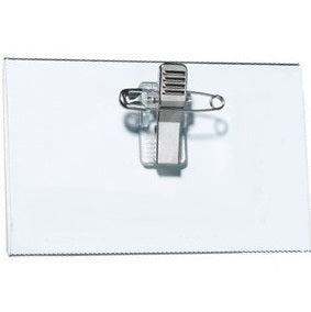 Clear Convention Card Holder with Pin and Clip (100 Pack)