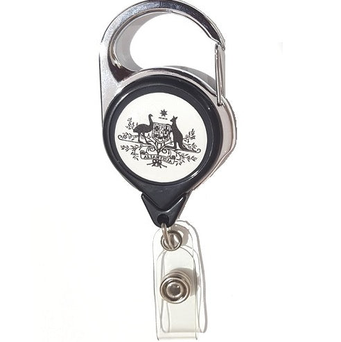 Caribiner Australian Government Logo Anti-Twist Retractable Badge Reel CH-IDCWMRG4 (100 Pack)
