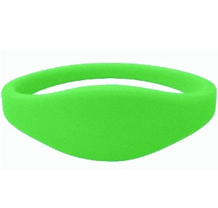 MIFARE Classic 1K 65mm Green Silicone Wristband from idcwonline.