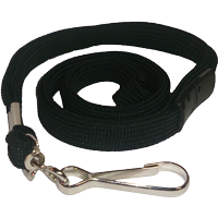  Black Tubular Lanyard 12mm Wide With Swivel Clip and Safety Breakaway