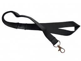 Premium Black Lanyard 15mm Wide With Heavy Duty Swivel Claw Clip and Safety Breakaway