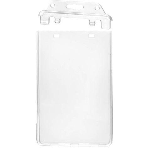 Clear Permanent Lockable Portrait ID Card Holders CH-IDCW409 - Pkt 50