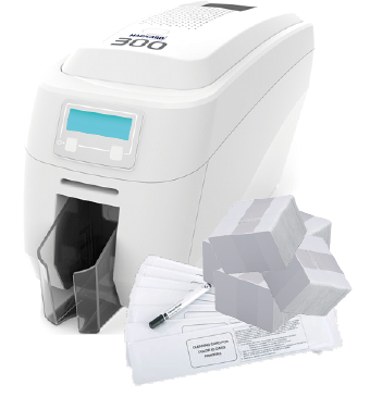 Magicard 300 Single Sided ID Card Printer Bundle. Printer, 500 Plain White Cards and Cleaning kit from idcwonline.