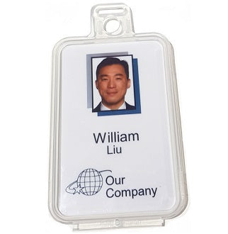    Heavy duty clear snap shut ID card/tag holder from idcwonline.