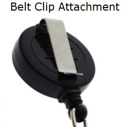 Black round mini reel with slide belt clip from idcwonline.