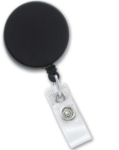  Black heavy duty retractable badge holder reel.