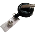 Black heavy duty retractable badge holder reel with alligator clip from idcwonline.
