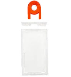Lockable ID card holder with key that holds portrait id cards from idcwonline.
