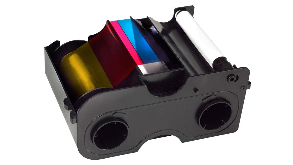 HID FARGO 44200 YMCKO 5 panel ribbon for Fargo C30 and C30e single-sided ID card printer.