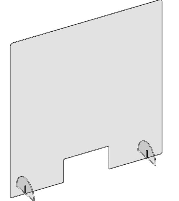 Clear Perspex Counter Barrier (Sneeze Guard) Width 80cm x Height 60cm