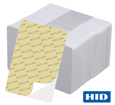  HID UltraCard 82267 CR80 Mylar Backed Adhesive White Plastic ID Card