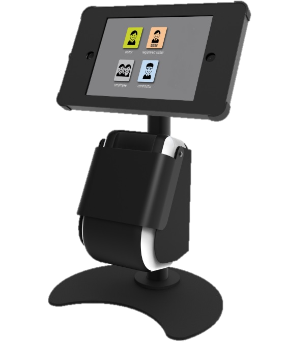 X Desk Tablet Enclosure Mount with Thermal Label Printer Enclosure from idcwonline.