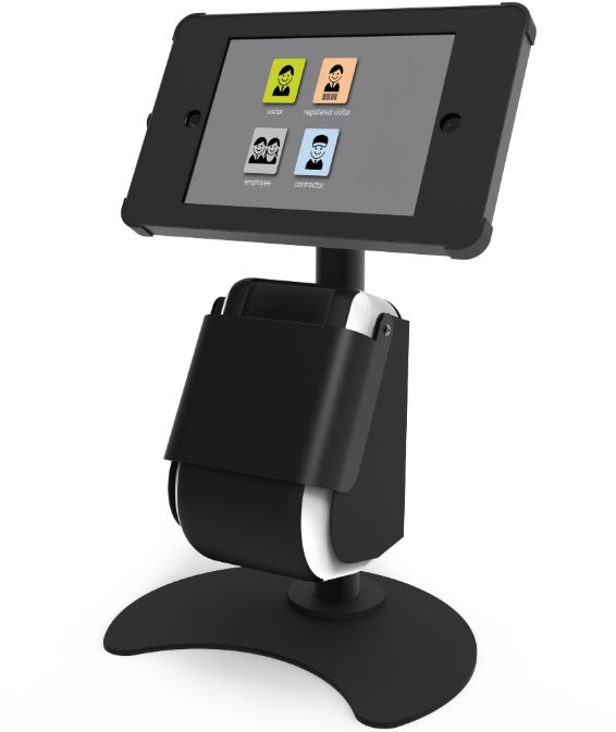  X Desk iPad Mini Enclosure Mount with Thermal Label Printer Enclosure from idcwonline.